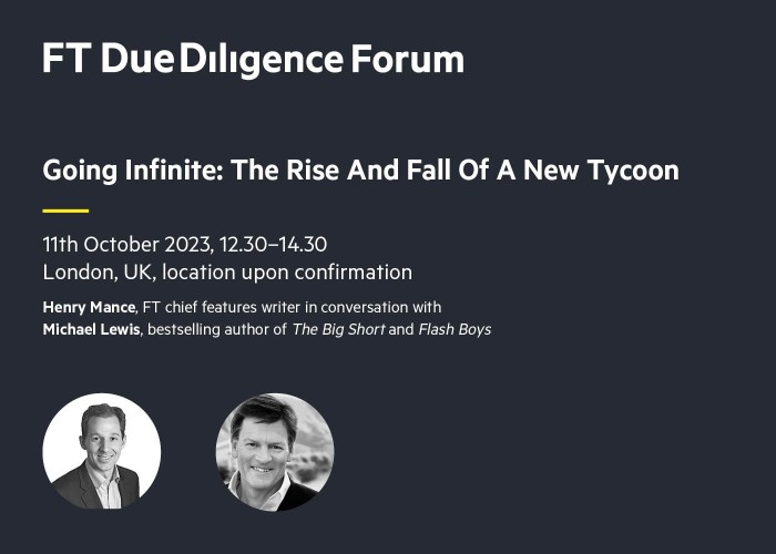 Promo image for Due Diligence Forum with author Michael Lewis 