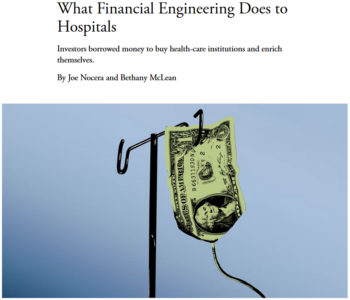 Atlantic: What Financial Engineering Does to Hospitals