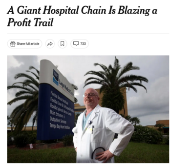 NYT: A Giant Hospital Chain Is Blazing a Profit Trail
