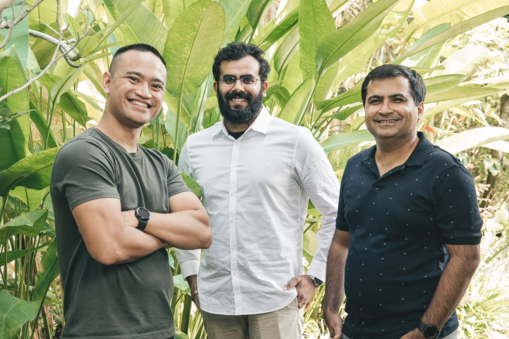 Photo of Semaai’s co-founders. From left to right: Muhammad Yoga Anindito, Gaurav Batra, and Abishek Gupta.