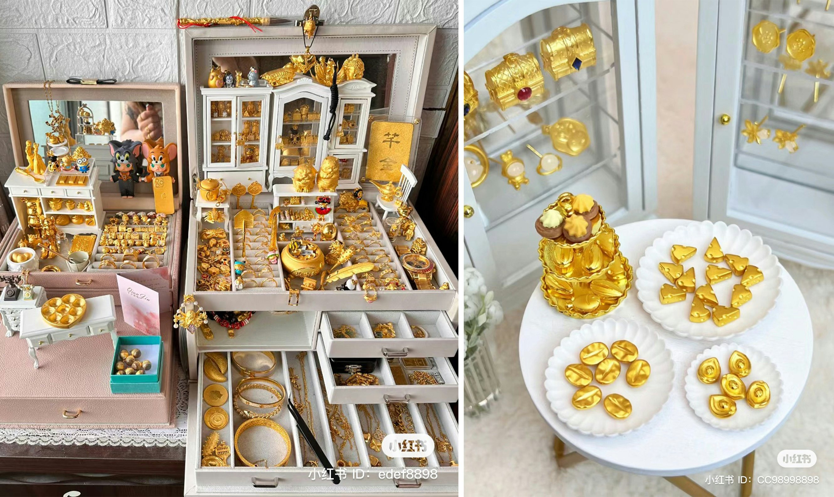 Xiaohongshu users show off their gold collection. Photo: Xiaohongshu
