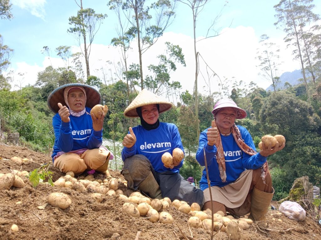 Photo of farmers working with Elevarm.