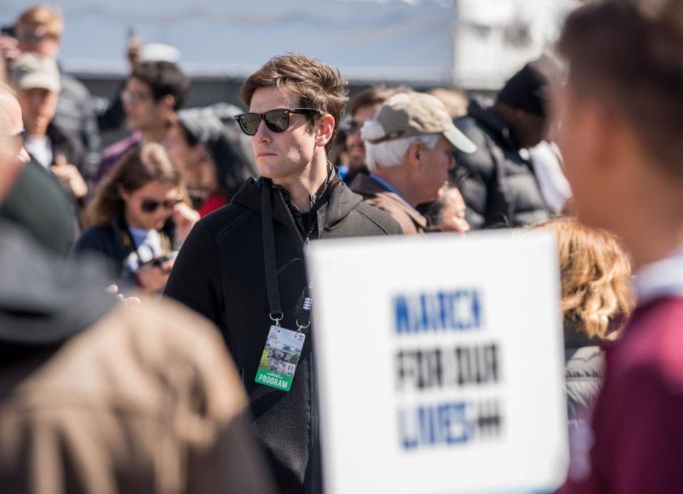 Josh Kushner at a March For Our Lives protest